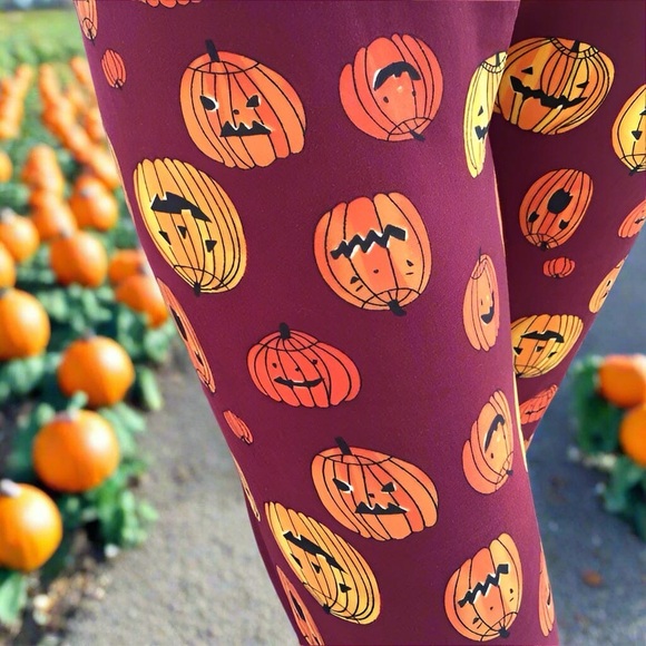 L NEW Girls Pumpkin Thanksgiving Leggings Luxury Soft Yoga Pants for Kids - Picture 4 of 10